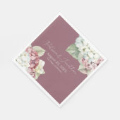 Hydrangea-Blume in Rosa und Weiß Serviette (Ecke)