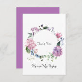 Hydrangea Blume Kranz Hochzeit Thema Dankeschön Dankeskarte (Vorne/Hinten)