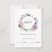 Hydrangea-Blume-Kranz-UAWG RSVP Karte (Vorderseite)