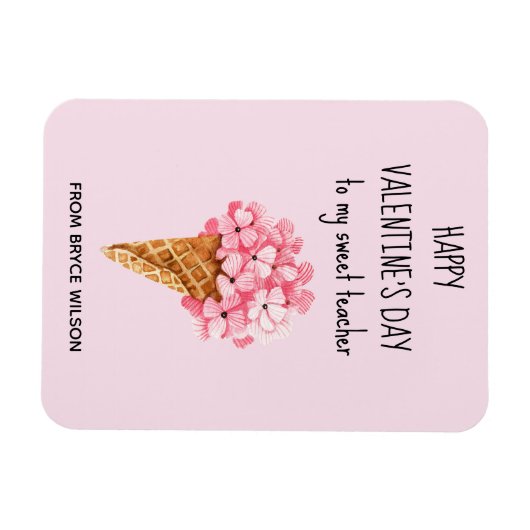 Hydrangea Blume Lehrer Valentinstag flexibel Magnet (Horizontal)