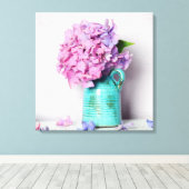 Hydrangea-Blume Leinwanddruck (Insitu (Holzboden))