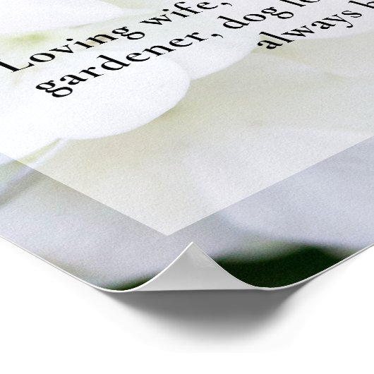 Hydrangea Blume Life Celebration Foto Beerdigung Poster (Ecke)