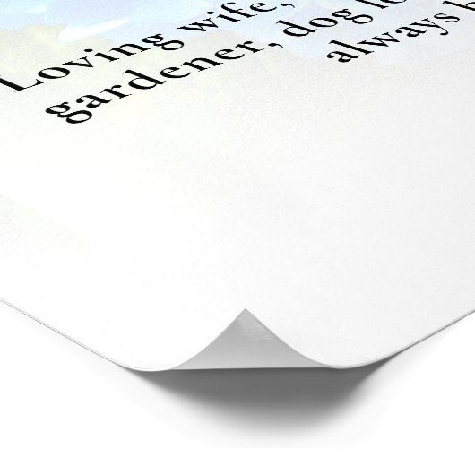 Hydrangea Blume Life Celebration Foto Beerdigung Poster (Ecke)