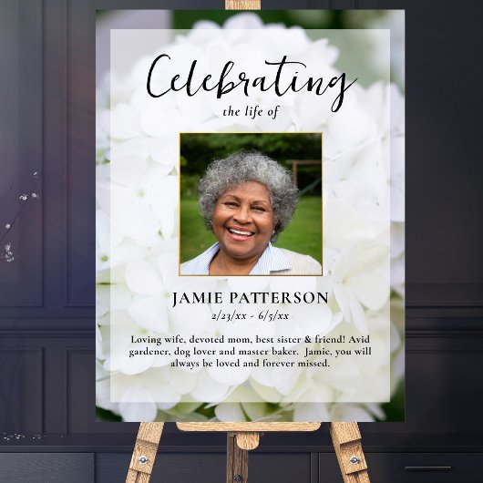 Hydrangea Blume Life Celebration Foto Beerdigung Poster