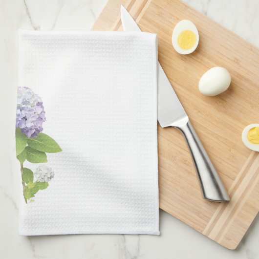 Hydrangea-Blume, lila Geschirrtuch (Viertel Falte)