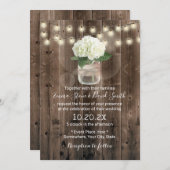 Hydrangea Blume Mason Jar Rustic Barn Wedding Einladung (Vorne/Hinten)