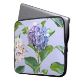 Hydrangea-Blume: mehrfarbige Blumenstruktur. Laptopschutzhülle (Vorderseite Links)