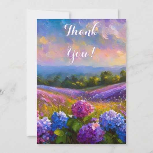 Hydrangea Blume Ölfarbe Dankeschön Karte (Vorderseite)