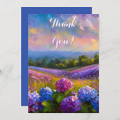 Hydrangea Blume Ölfarbe Dankeschön Karte (Vorne/Hinten)