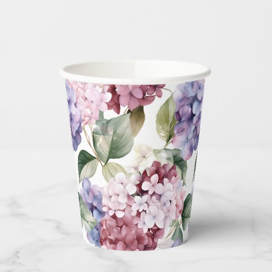 Hydrangea-Blume Pappbecher (Links)