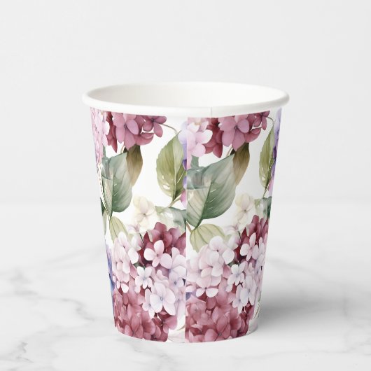 Hydrangea-Blume Pappbecher (Rechts)