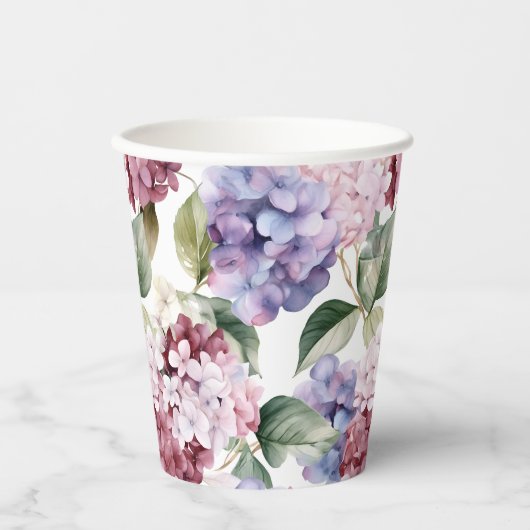 Hydrangea-Blume Pappbecher (Vorderseite)