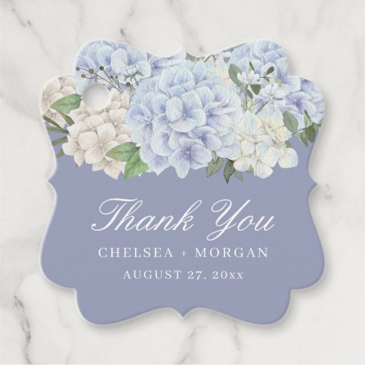 Hydrangea Blume Periwinkle Lila Wedding Party Geschenkanhänger (Vorderseite)