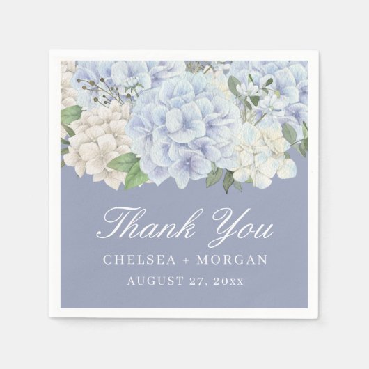 Hydrangea Blume Periwinkle Lila Wedding Party Serviette (Vorderseite)