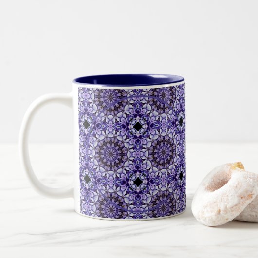 Hydrangea Blume Petals Abstrakt Foto hinzufügen Zweifarbige Tasse (Mit Donut)