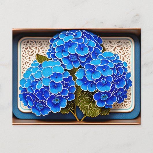 Hydrangea-Blume, Postüberquerung Postkarte (Vorderseite)