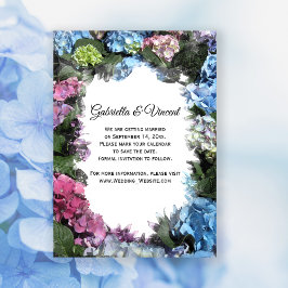 Hydrangea-Blume-Rahmen Hochzeit speichern Sie das  Einladung