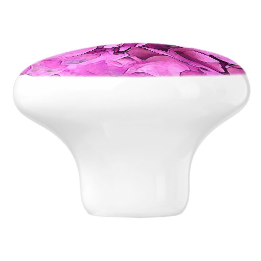 Hydrangea-Blume Rosa Keramikknauf (Seitenansicht)