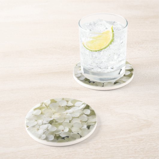 Hydrangea-Blume Sandstein Untersetzer (Seite)