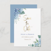 Hydrangea-Blume Save the Date Einladung (Vorne/Hinten)