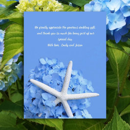 Hydrangea Blume Starfish Hochzeit Dankeschön Karte