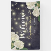 Hydrangea Blume String Light Blue Wedding Willkomm Banner (Vertikal)