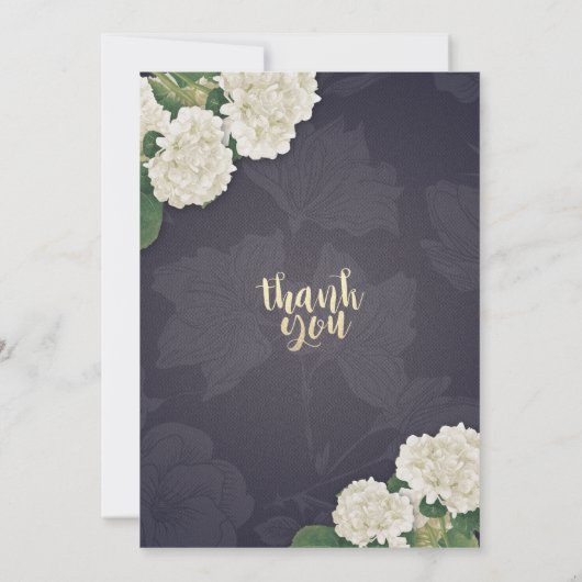 Hydrangea Blume String Lights Navy Blue Wedding Einladung (Rückseite)