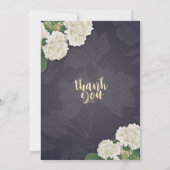 Hydrangea Blume String Lights Navy Blue Wedding Einladung (Rückseite)