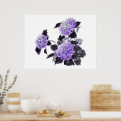 Hydrangea-Blume Sumie Poster (Küche)