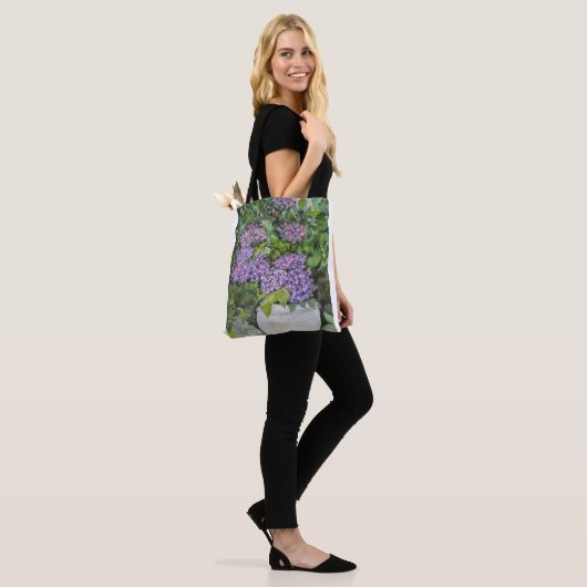 Hydrangea Blume Tote Bag Tasche (Am Model)