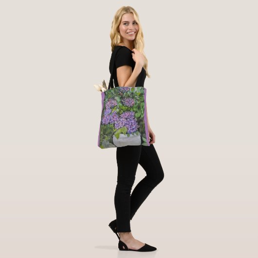 Hydrangea Blume Tote Bag Tasche (Am Model)