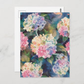 Hydrangea-Blume Wasserfarben-Muster-Leere Postkarte (Vorne/Hinten)