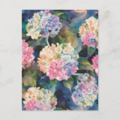 Hydrangea-Blume Wasserfarben-Muster-Leere Postkarte (Vorderseite)