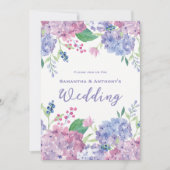 Hydrangea-Blume, weich Lila, blau, Hochzeit Einladung (Vorderseite)
