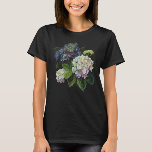 Hydrangea-Blume zum Geburtstag T-Shirt (Vorderseite)