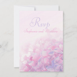 Hydrangea-Blumen formelle Hochzeit RSVP rosa lila Einladung