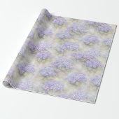Hydrangea-Blumen-Geschenkpapier | Elegantes Blau u Geschenkpapier (Ungerollt)