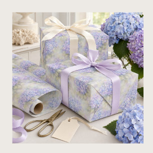 Hydrangea-Blumen-Geschenkpapier   Elegantes Blau u Geschenkpapier