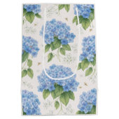 Hydrangea-Blumen-Geschenktüte | Elegantes blaues B Mittlere Geschenktüte (Rückseite)
