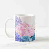 Hydrangea-Blumen & Gold Floral Chic Frühling indiv Kaffeetasse (Links)