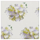 Hydrangea-Blumen in einem Herzen Stoff (Nahaufnahme)