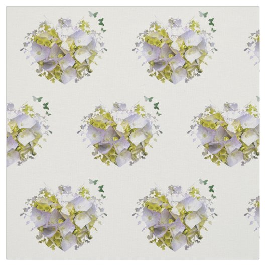 Hydrangea-Blumen in einem Herzen Stoff (Muster)