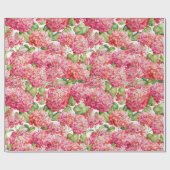 Hydrangea-Blumen-Korallenrosa-Muster Geschenkpapier (Flach)