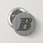 Hydrangea-Blumen mit Monogramm-Anfang B Button (Vorne & Hinten)