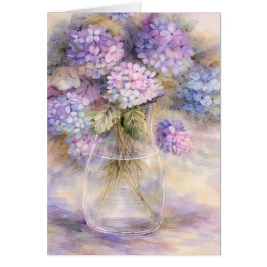 Hydrangea-Blumen-Vase-Karte | Luxe Botanical (Vorne)