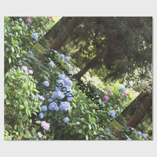 Hydrangea Blumenbäume Naturfotografie Geschenkpapier (Flach)