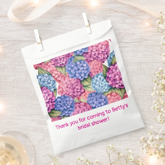 Hydrangea Blumenblauer Rosa Party Geschenktütchen (Ausgeschnitten)