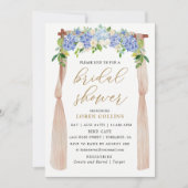 Hydrangea Blumenbogen Rustikales Brautparty Einladung (Vorderseite)