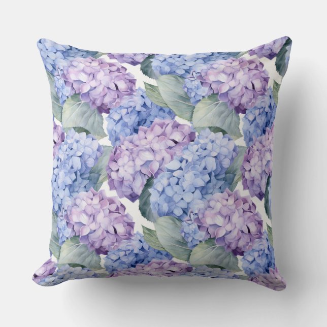 Hydrangea Blumencotton Pillow Kissen (Vorderseite)