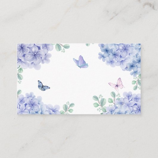 Hydrangea Blumengartenbücher für Babydusche Begleitkarte (Rückseite)